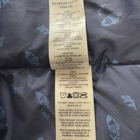 Patagonia Bivy Sisu Hooded Puffer Down Canvas Vest size S color Brown Blue - Picture 4 of 10